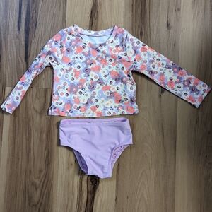 Baby Gap Size 18-24M Two Piece Floral Rash Guard and Bikini Bottom Swimsuit